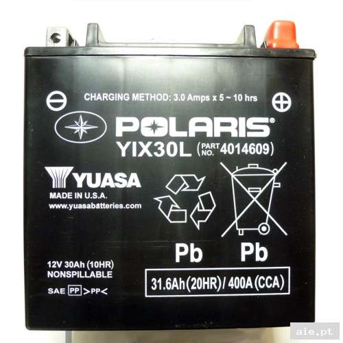 Part Number : 4014609 BATTERY 30 AMP HOUR TYPE AGM  - Peça Polaris